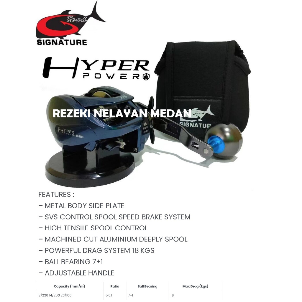 REEL Overhead Jigging G-TECH HYPER POWER 401 HG