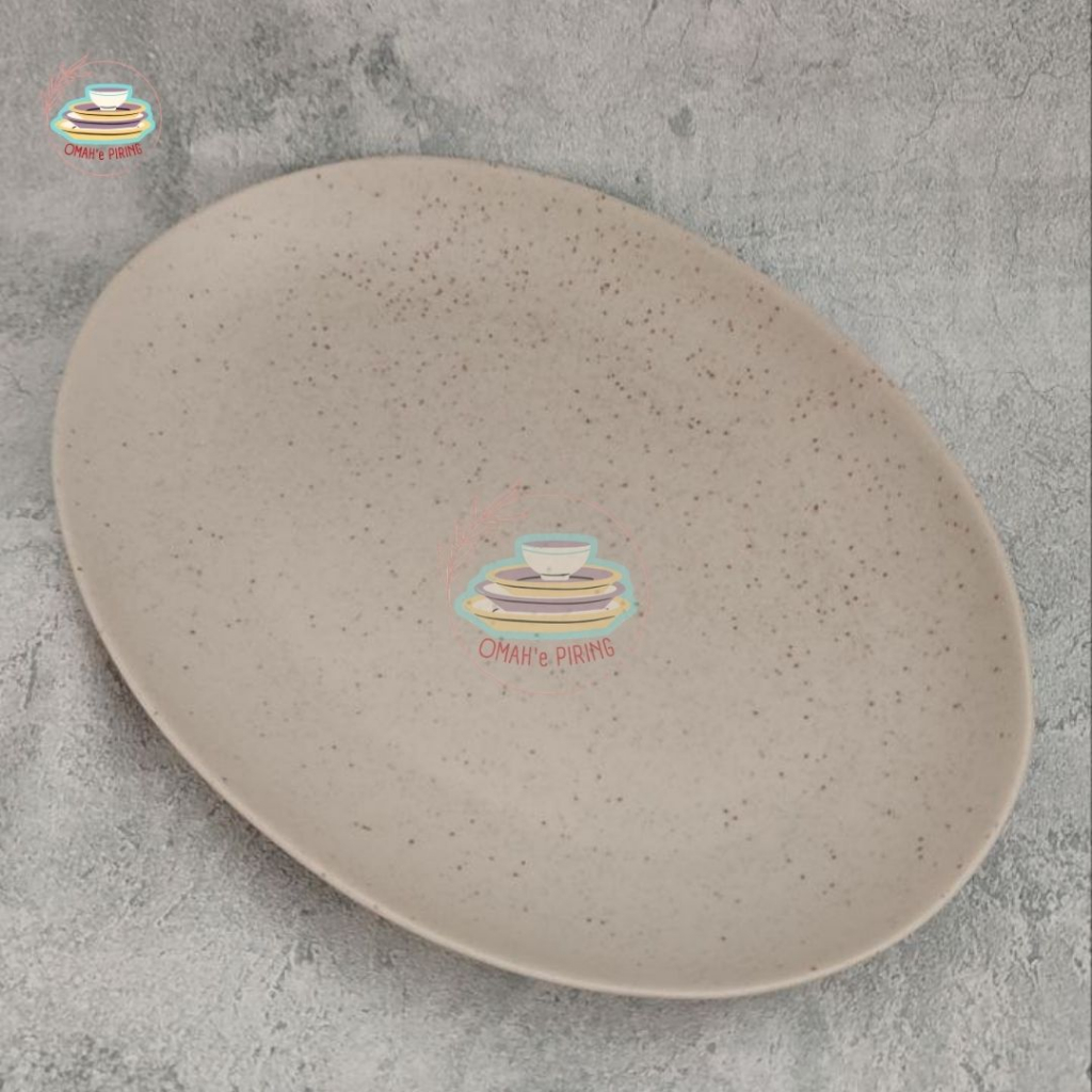 Oval Plate / Piring Saji Oval Sedang / Piring Saji Oval / Piring Keramik / Piring Motif /( Plus Pack