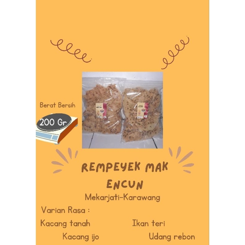 

Peyek/Rempeyek Mak encun - Kacang Tanah - Kacang ijo - ikan teri - Udang rebon