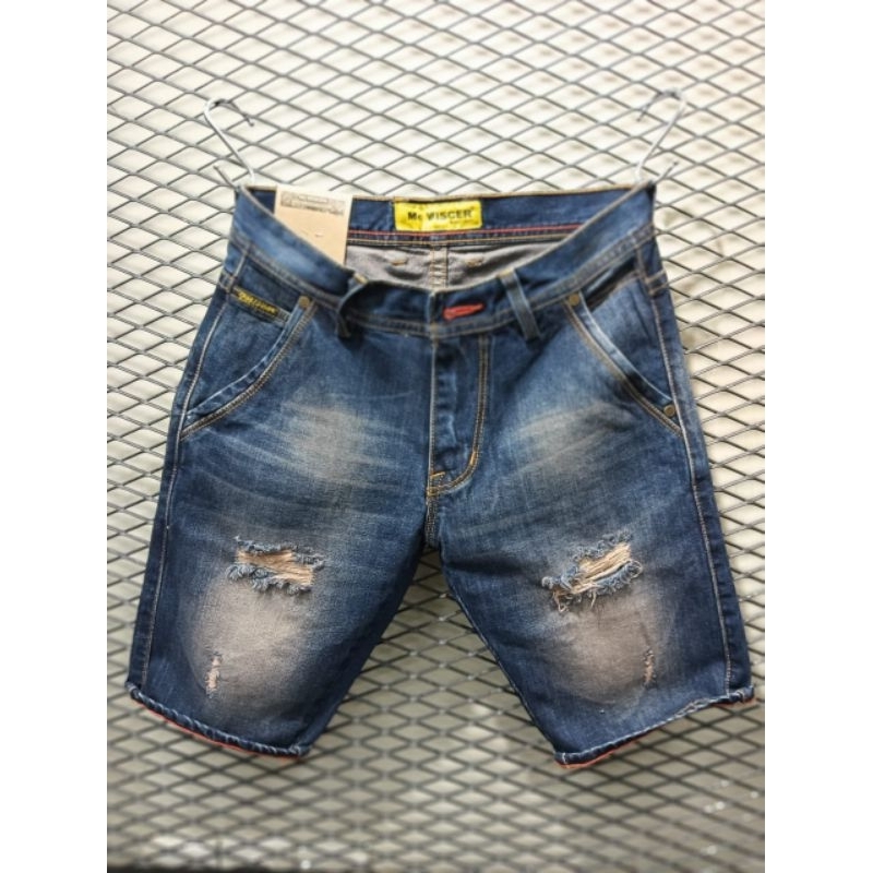 COD-celana pendek jeans Pria sobek-sobek Premium//celana pendek pria sobek terbaru//celana jeans pen