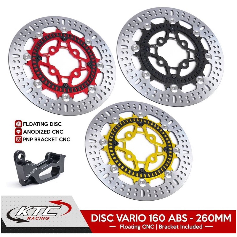 PIRINGAN CAKRAM DEPAN KTC RACING ORIGINAL 260MM VARIO 160 ABS DISC DISK BRAKE 260 MM BEAT VARIO160 BAUT 4 DISKBRAKE DISCBRAKE