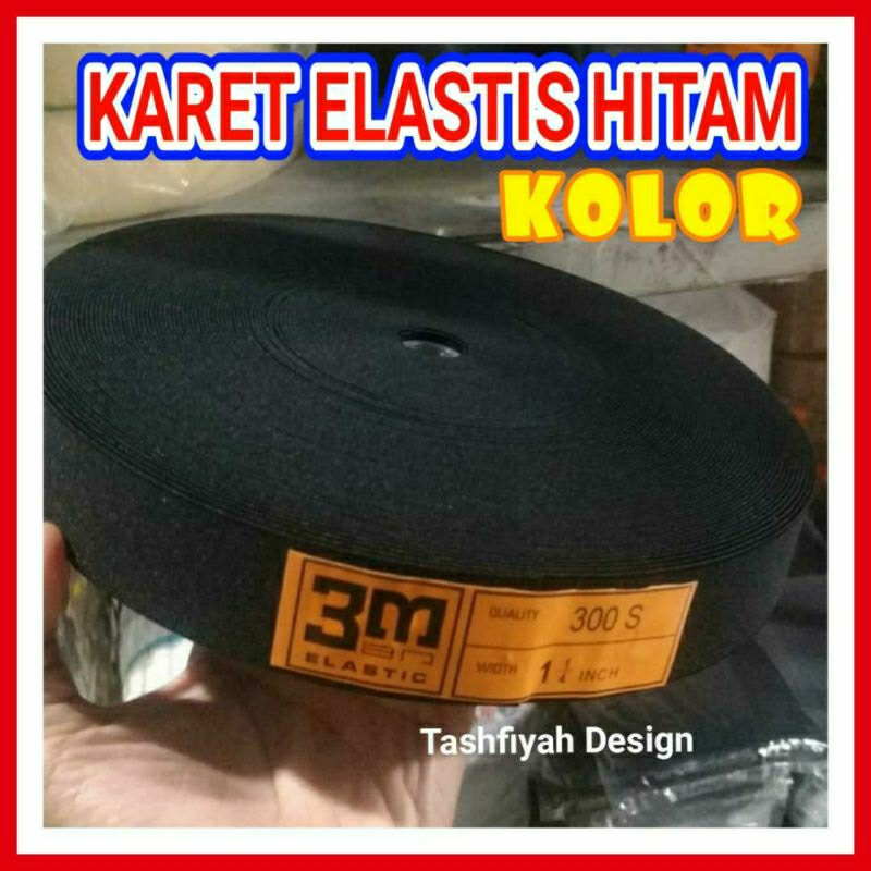 Karet Elastis ykk hitam 2,5cm