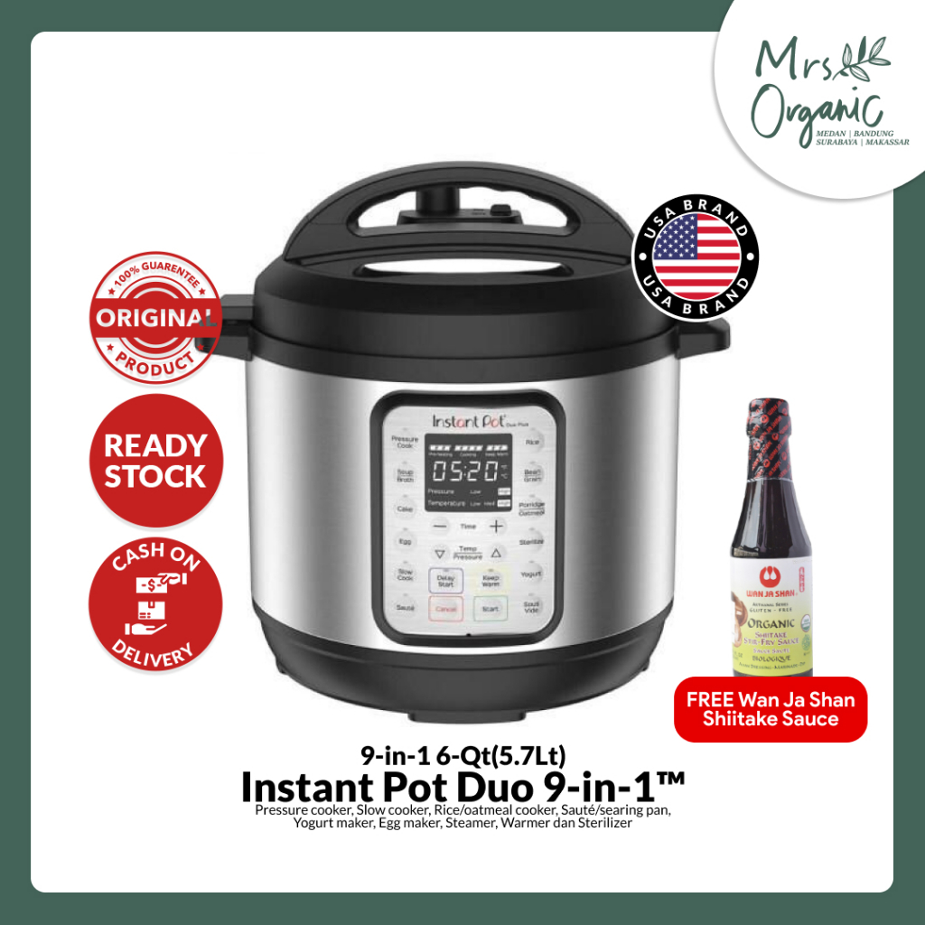 Instant Pot Duo Plus 9-In-1 Smart Multi Cooker Alat Masak Serbaguna