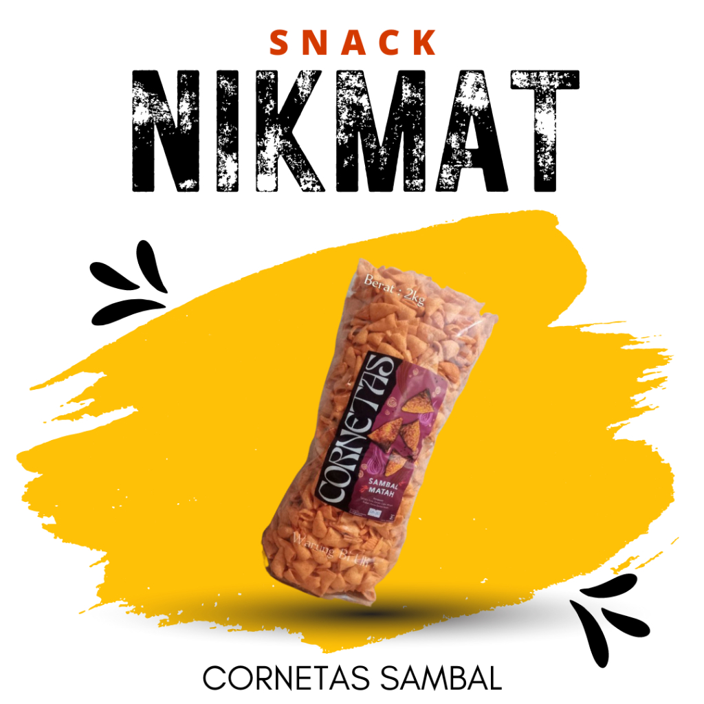 

[SNACK NIKMAT] Cornetas Sambal / Kerupuk Cornetas / Snack Cemilan Makanan Ringan / Camilan Gurih Balado