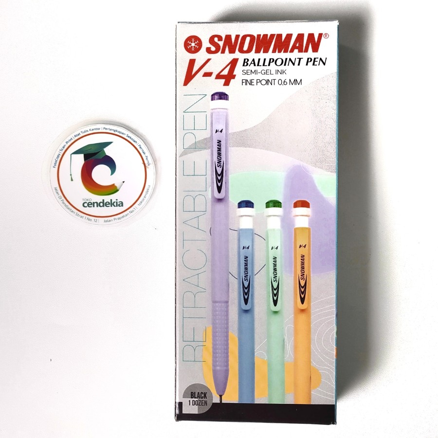 

Pulpen SNOWMAN V4 Hitam 0.6 mm - 12 pcs
