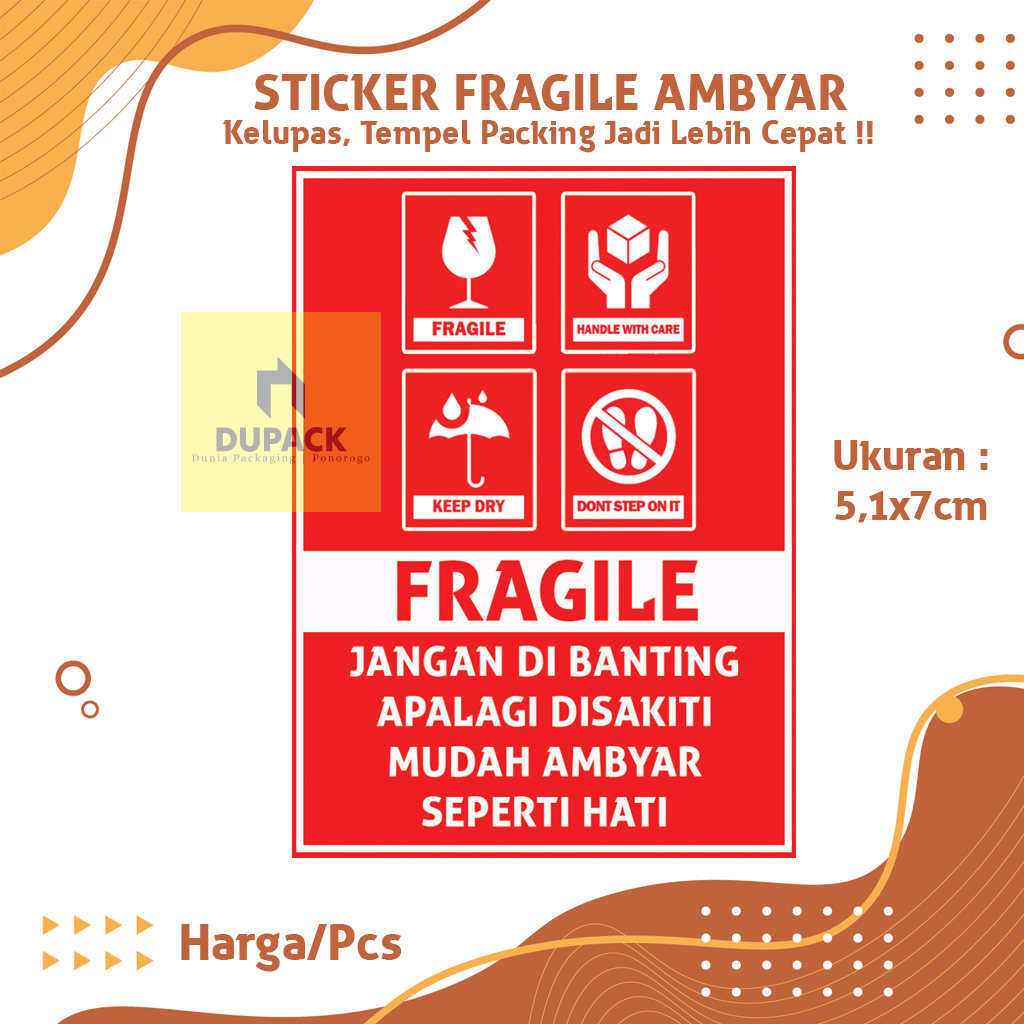 

Sticker Label Fragile Ambyar Pengaman Paket