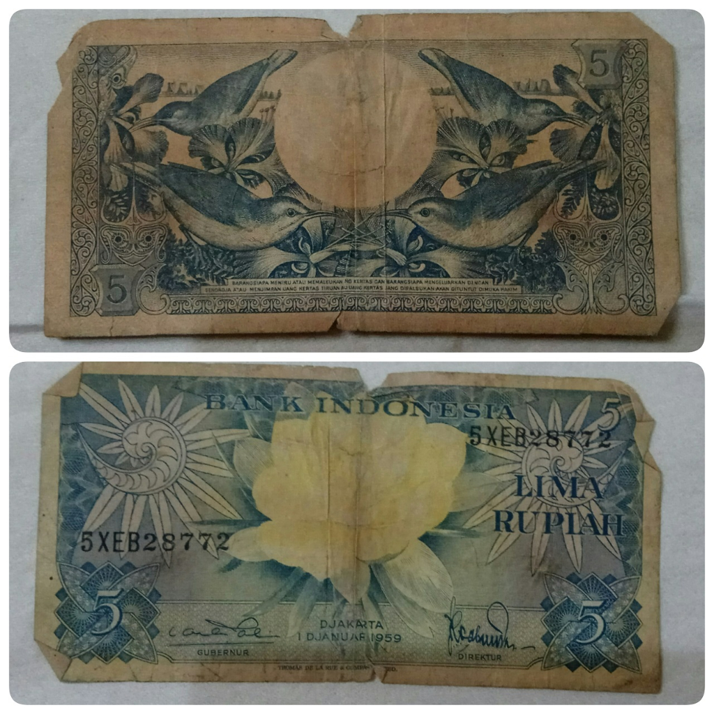 Uang Kuno 5 Rupiah Tahun 1959