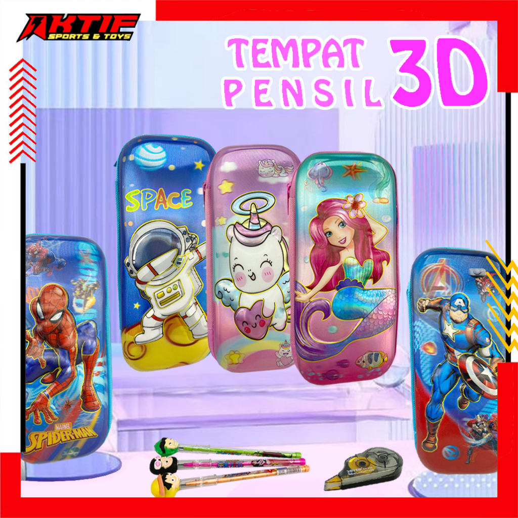 

Tempat Pensil 3D Karakter/ Kotak Pensil 3D