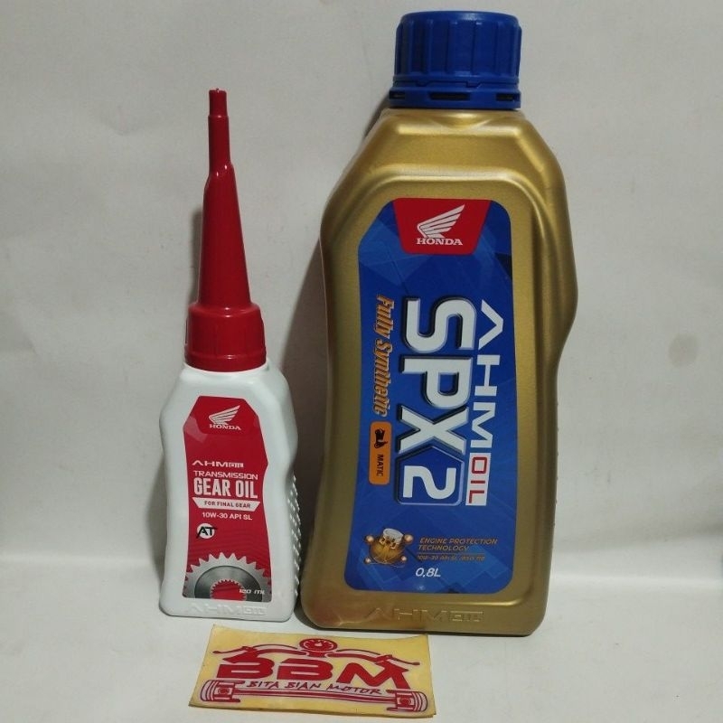 paket oli spx2 dan gardan ahm oli spx 2 Matic 800ml & gardan ahm 120ml oli spx 2 matic ahm