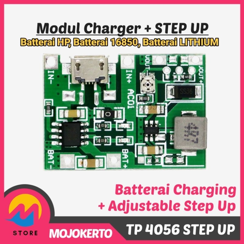 Modul step up charger baterai lithium18650 3.7V 9V 5V 2A