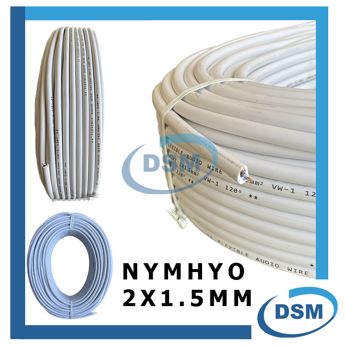 KABEL LISTRIK PUTIH NYMHY 2 x 1.5MM 2x1.5 ISI 2 NYMHYO 1.5 PER SATU METER