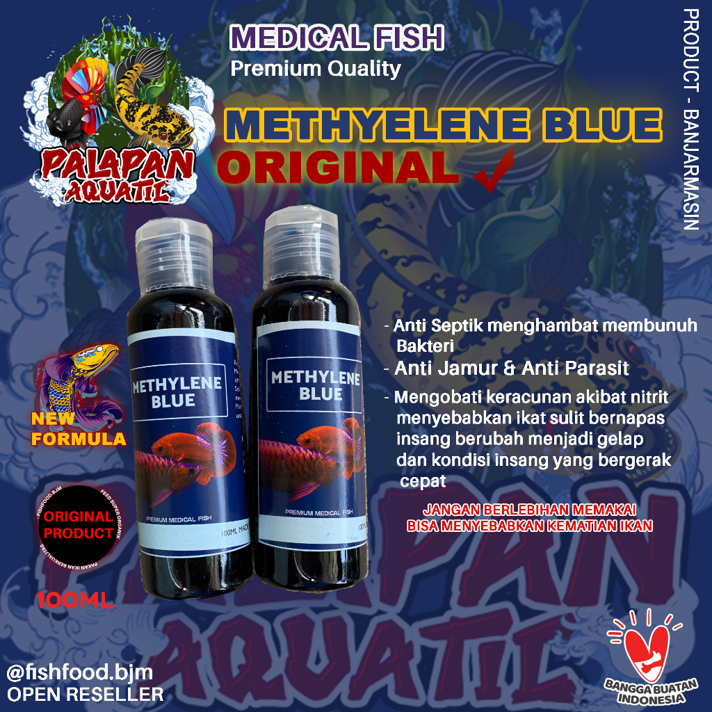 Methylene Blue / Obat biru ikan hias cupang / obat ikan guppy / obat ikan chana / obat biru ikan hia