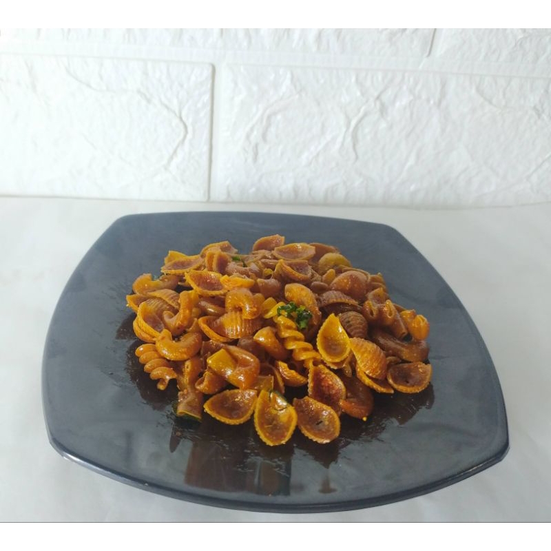 

Makaroni Mix (Makaroni Bantet, Spiral, & Kerang) Camilan Mustofa