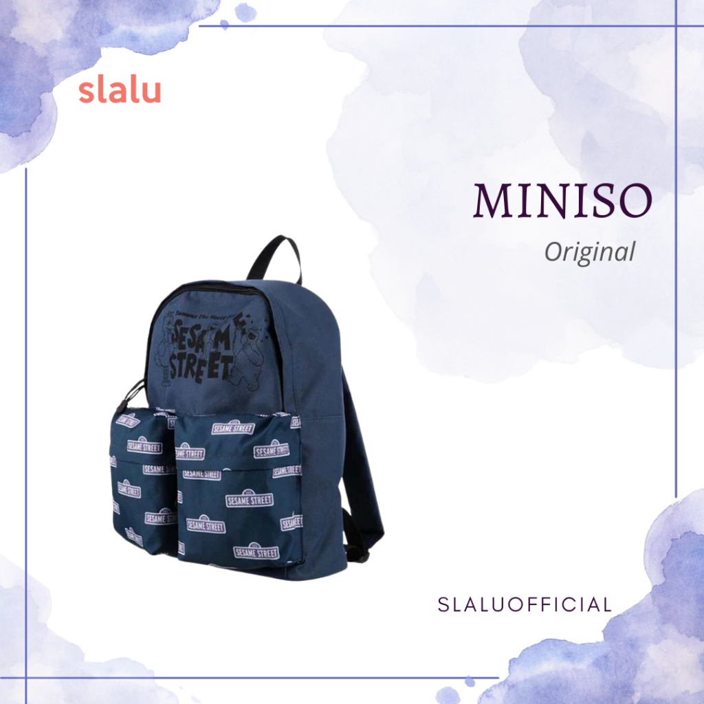 Tas Backpack Unisex Branded Miniso Sesame Street