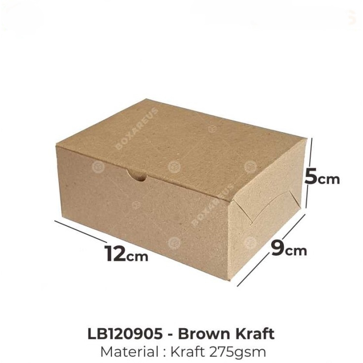 

Dus Kue Snack Box 12x9 Kraft / Kemasan Packaging Makanan Kotak Pastry LB120905 B (10pcs)