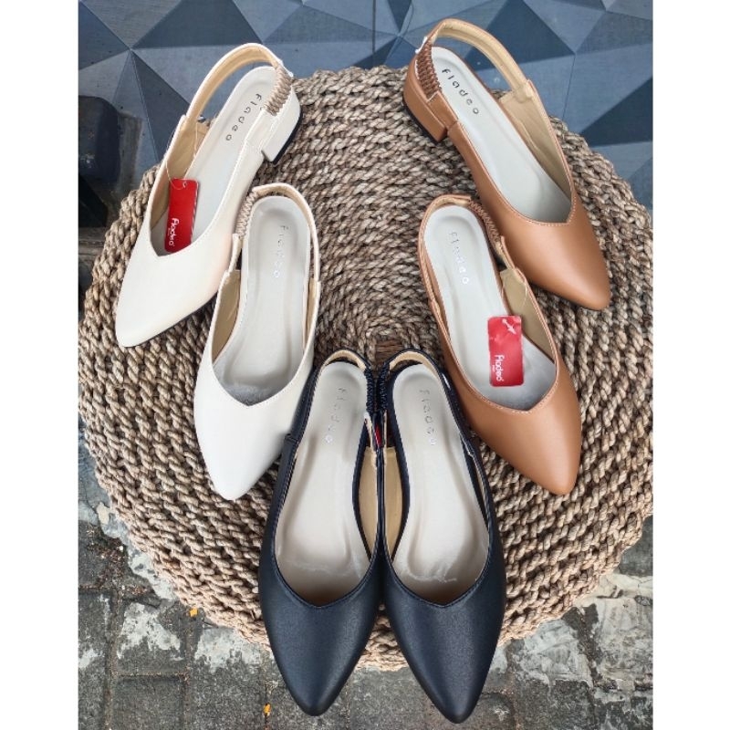 Sepatu Wanita Tali belakang Hak 3 cm Fladeo