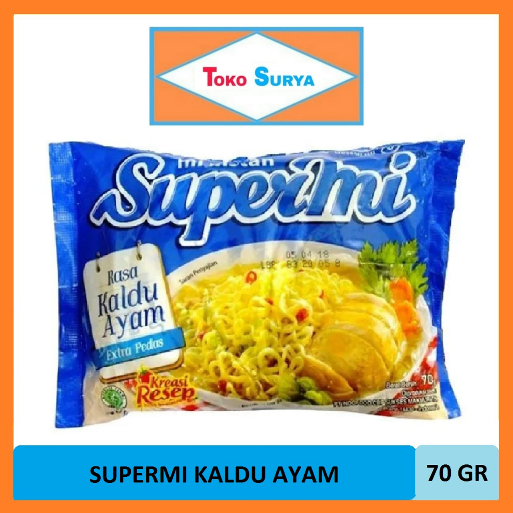 

Supermi Mi Instan Rasa Kaldu Ayam Extra Pedas 70 Gr