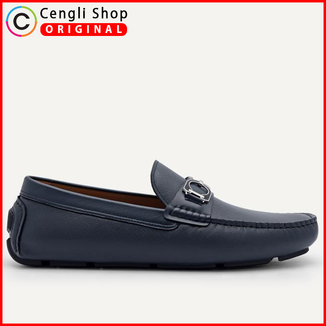 PM172 PEDRO SEPATU LOAFER PRIA ORIGINAL LOAFERS PANSUS MOCCASIN KULIT BIRU NAVY BLUE