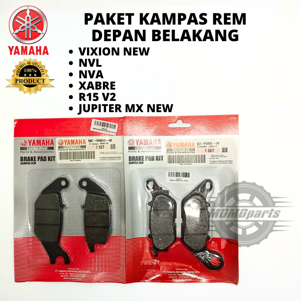 ORIGINAL PAKET DISPAD DEPAN BELAKANG 50C 3C1 YAMAHA VIXION NEW NVA NVL XABRE R15 V2 JUPITER MX NEW 1