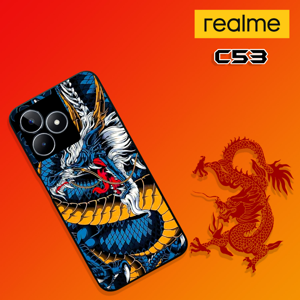 CUSTOM CASE GLOSSY [RM202] SOFTCASE & HARDCASE ALL TYPE REALME C53 - C51 DRAGON
