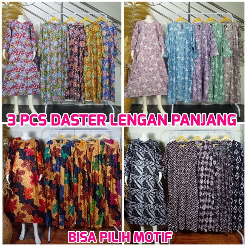 3 Pcs Daster Lengan Panjang Muslim Daster Viral Kekinian Daster Kekinian Terbaru Paket Usaha Daster 