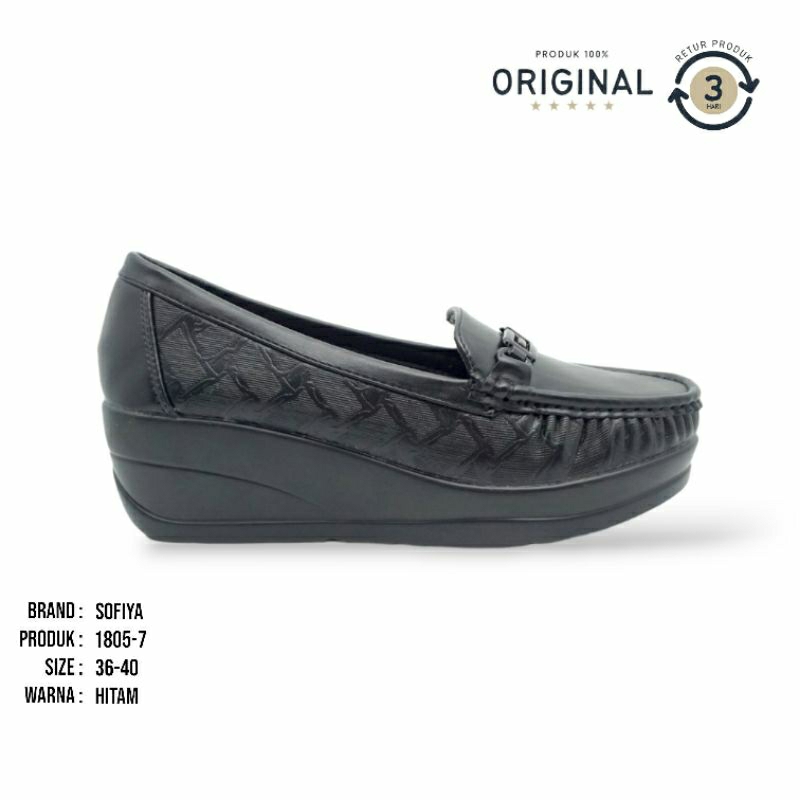 Sepatu Wedges Wanita Nino Dericy NIB 501 Hitam