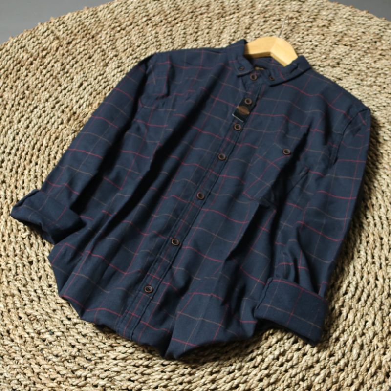 KEMEJA FLANEL LENGAN PANJANG HEM PRIA WANITA  F76