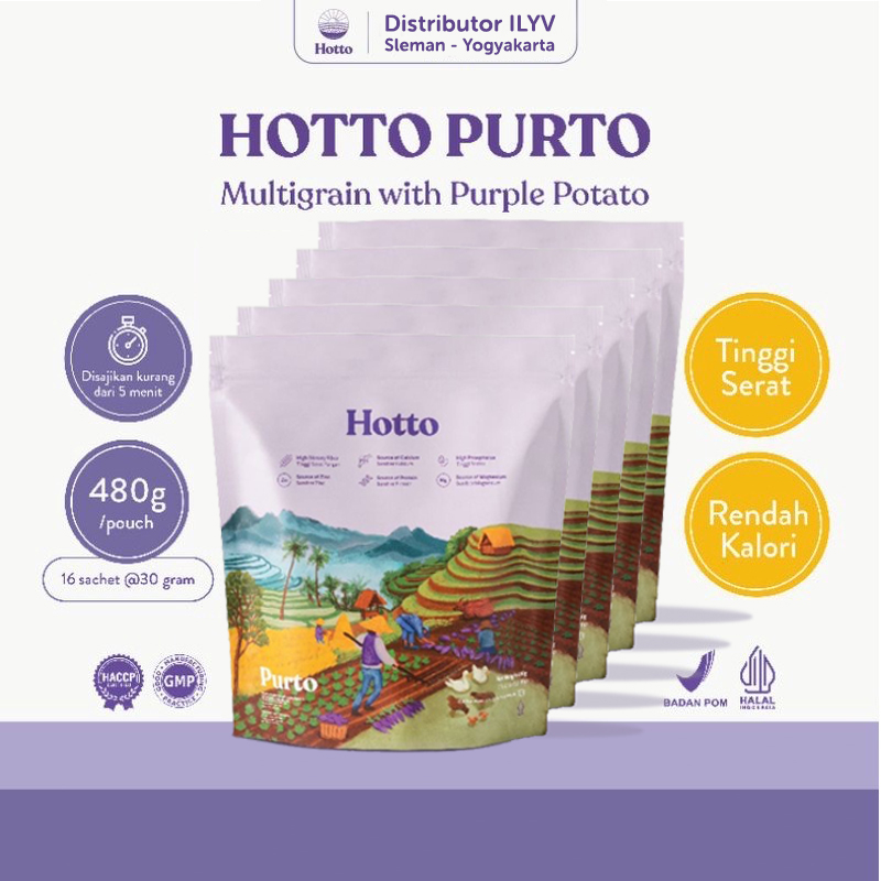 

PROMO!!! Hotto Purto 5 Pouch (80 sachet) Multigrain with Purple Potato