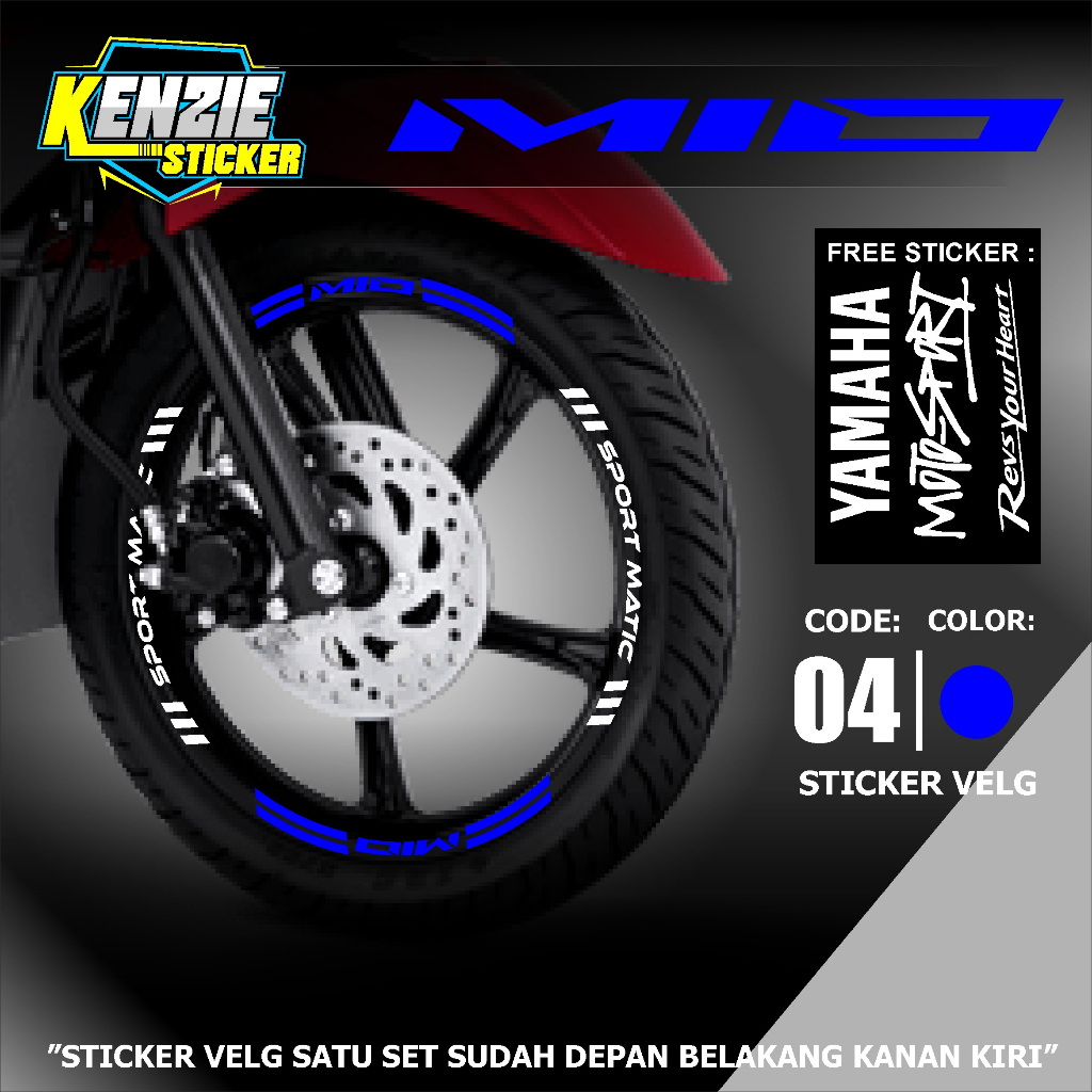 Stiker Cutting Velg Mio Smile Sporty Racing Lis List Variasi Custom Racing Sticker Cuting pelek Moto