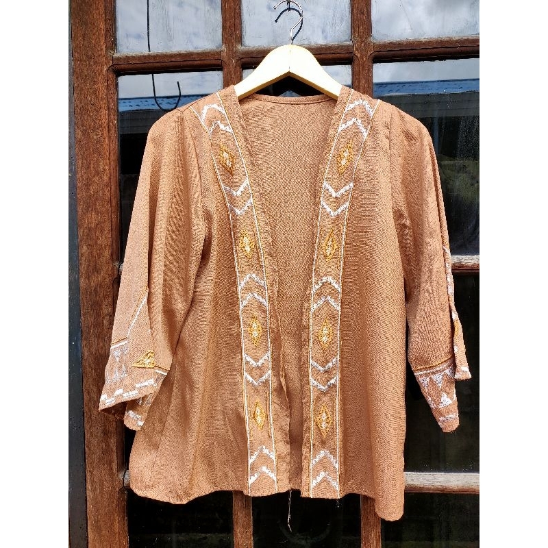 outer ethnic jumbo outer bordir wanita preloved