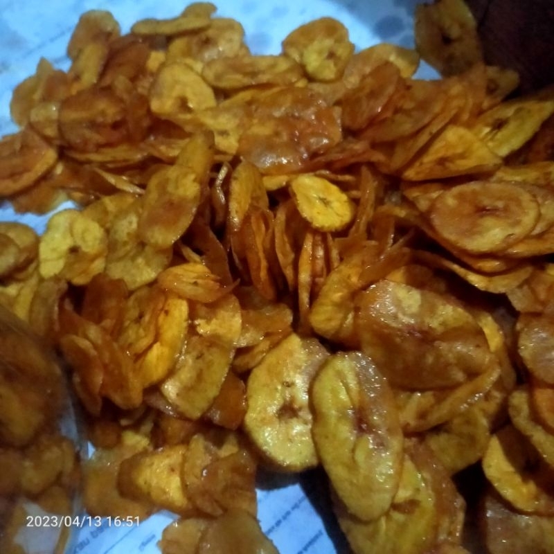 

Keripik pisang manis gurih home Made dijamin fress