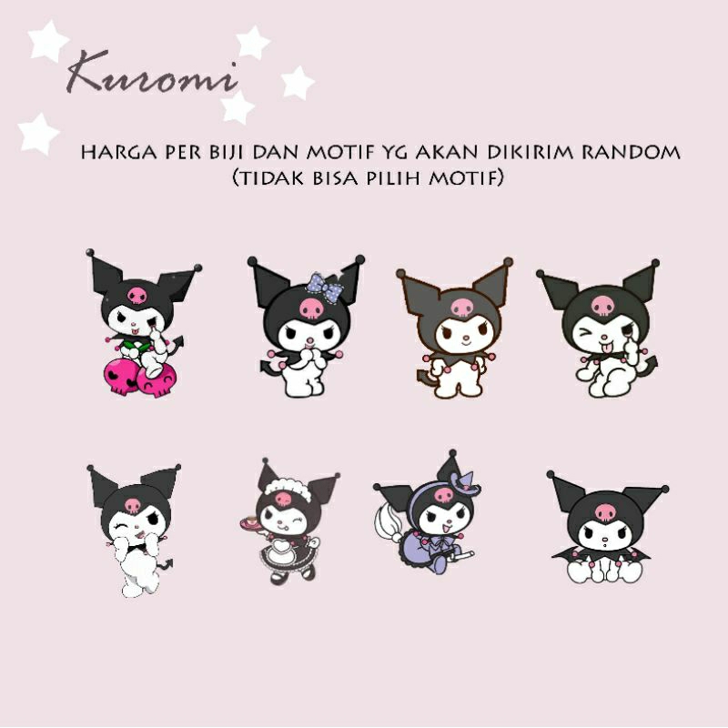 STIKER KUROMI / STIKER MYMELODY / STIKER CINNAMOROLL/ STIKER KECIL KUROMI / STIKER AESTETIC MURAH / 