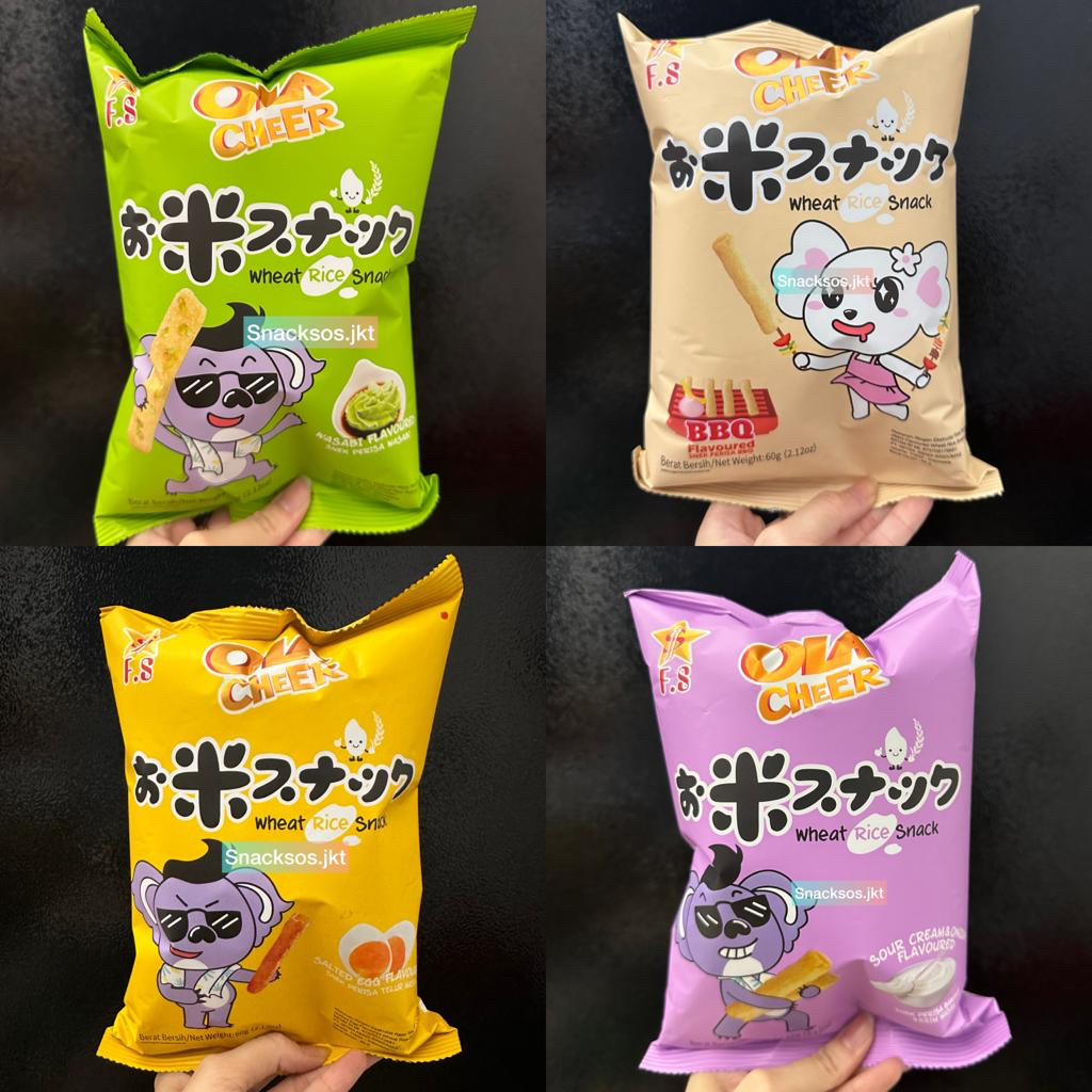 

OLA CHEER WHEAT RICE WASABI / SALTED EGG / SOUR CREAM ONION / BBQ / YOGURT / SEA SALT