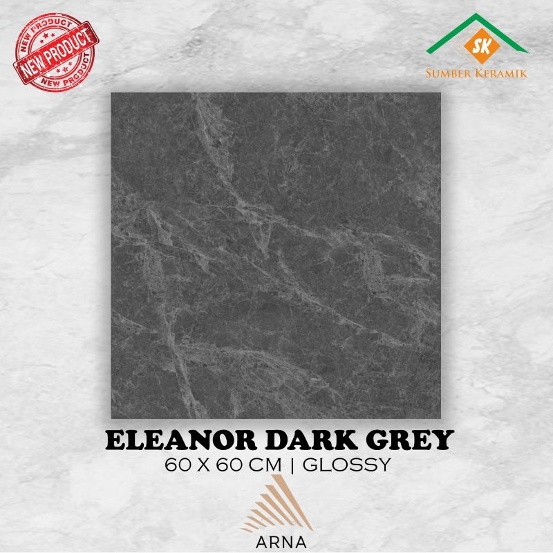 Granite lantai 60x60 Eleanor dark grey / Arna / Glazed Polished