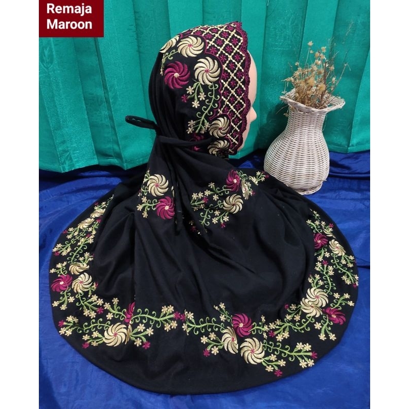 Mukena Terusan *ANAK TANGGUNG SMP* Bordir MOTIF BUNGA Kincir