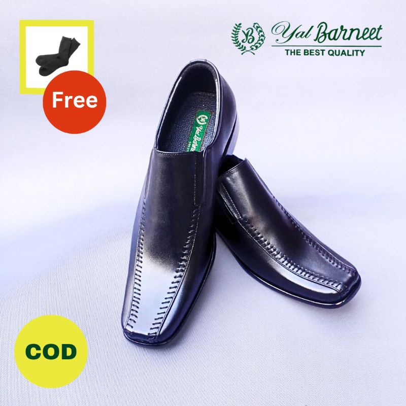 Loafers Kulit Sapi Pria – YAL BARNEET 321 Classic Black Glossy Style