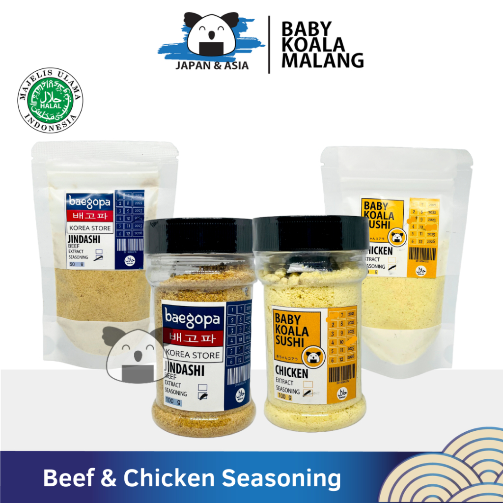 

JINDASHI Kaldu Sapi Korea & Chicken Seasoning 100 g Halal | Beef & Chicken Stock;