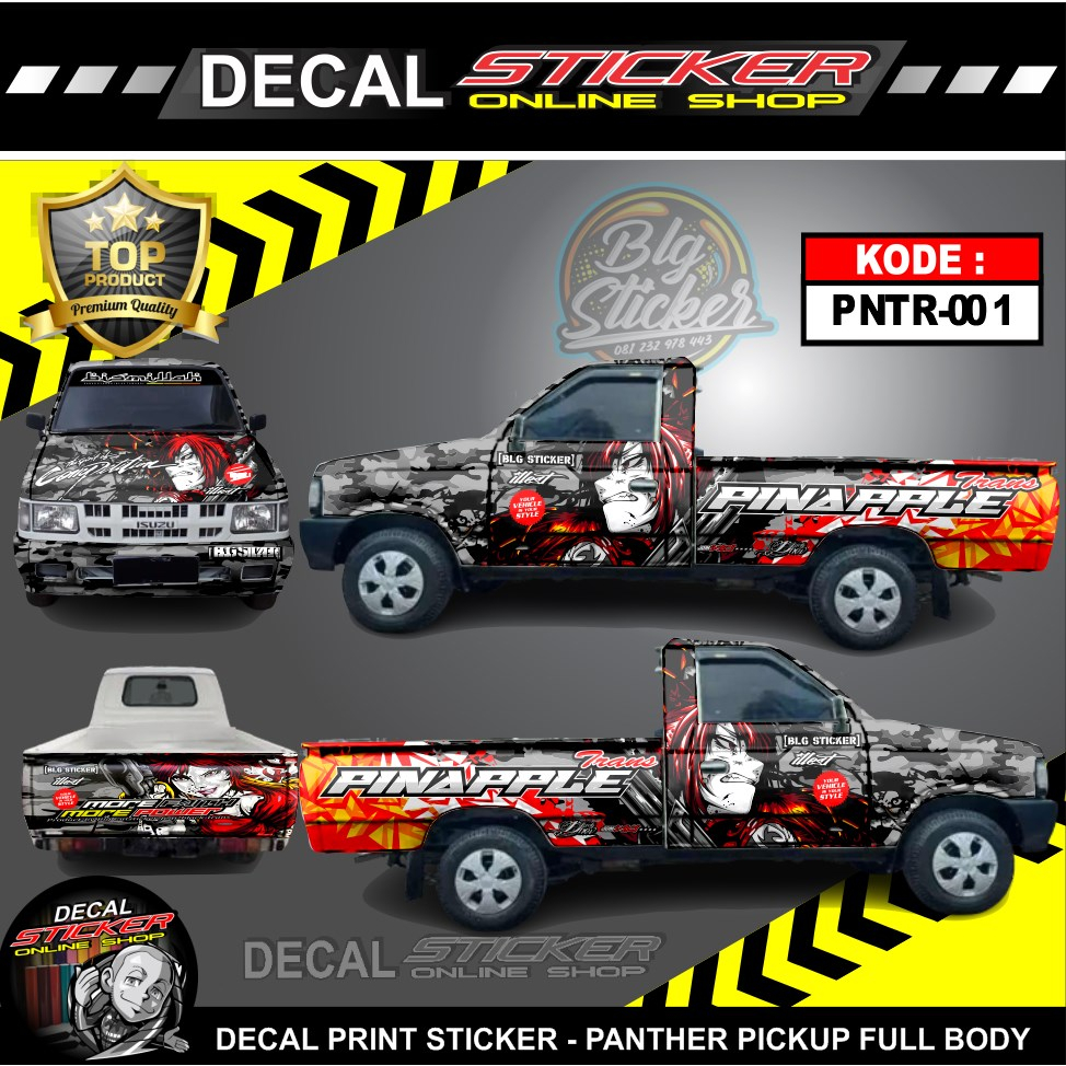 STIKER MOBIL PICKUP ISUZU PANTHER FULL BODY DECAL PRINT STICKER