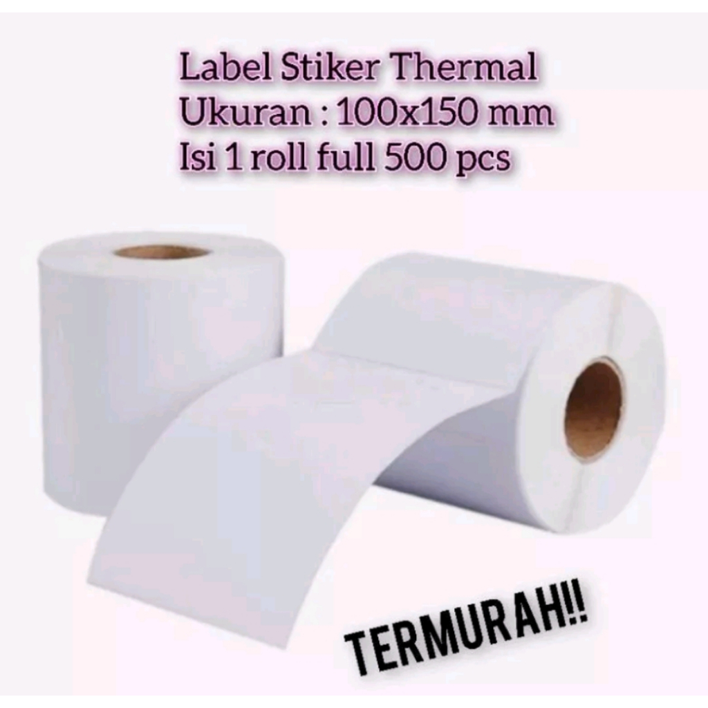 

Label Printer Thermal 500 sheet / lembar 10 x 15 cm Bentuk Roll Sticker Kertas Barcode Murah Lebih Hemat