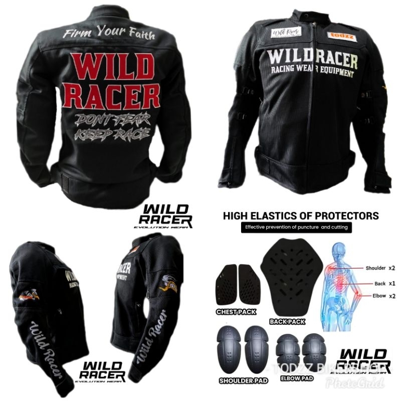 Jaket wild racer hera premium wildracer vintage whells gunmental ivory limited full protective jacke