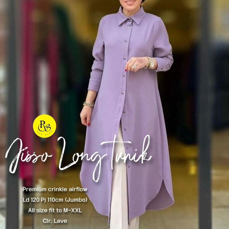 JISSO LONG TUNIK POLOS LD 120 JUMBO