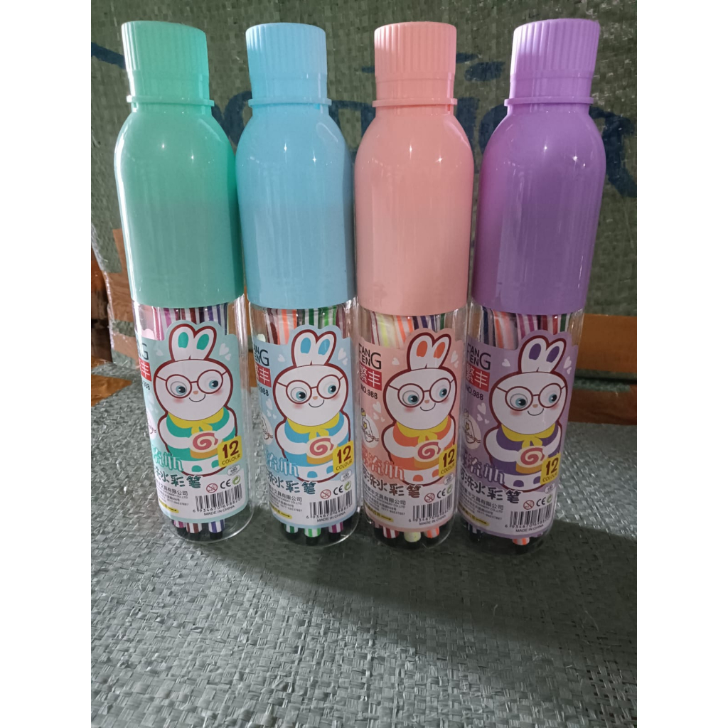 

KK Spidol Warna Warni Kemasan Botol Alat Lukis Alat Tulis Anak isi 12 PCS