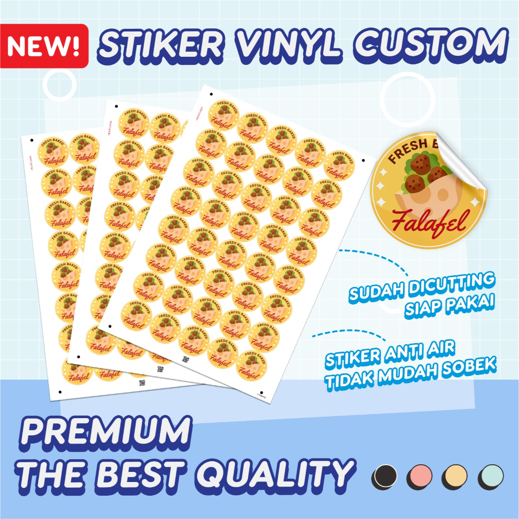 

Cetak Stiker Anti Air Dan Minyak Vinyl A3 Waterproof Transparan Custom Logo Makanan Chromo Label Kemasan Produk Free Design Print Sticker Hampers Souvenir