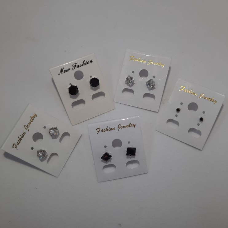 Anting Tusuk Titanium Permata Satu Anti Karat / Anting Tutup Anting Besi