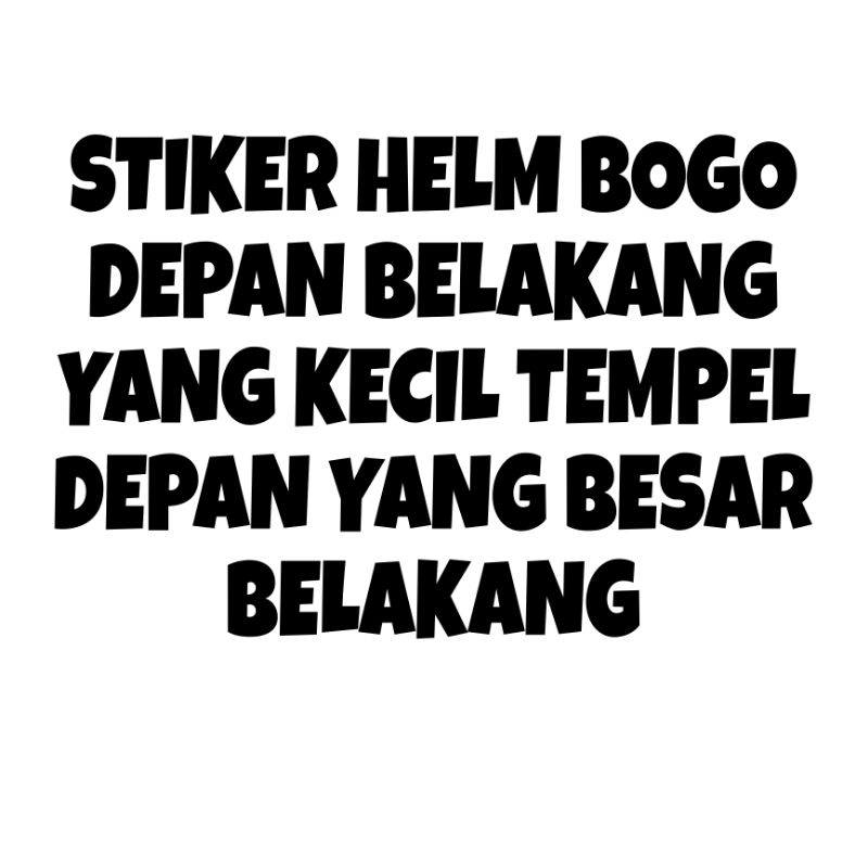 Stiker pelengkap helm bogo dewasa