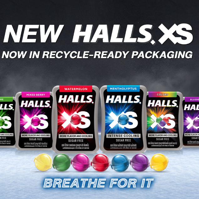 

Halls XS Sugar Free Flavored Candy Fresh Breath Hard Sweets (15g)