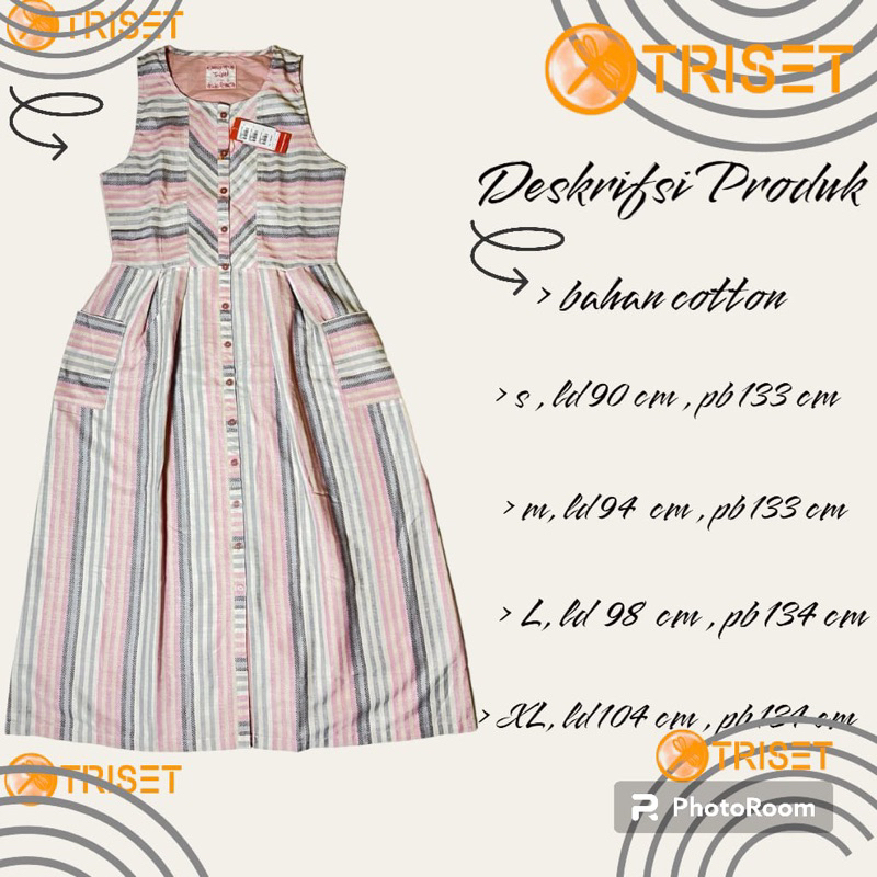 OVERALL LONG DRESS TRISET WANITA DEWASA ORI