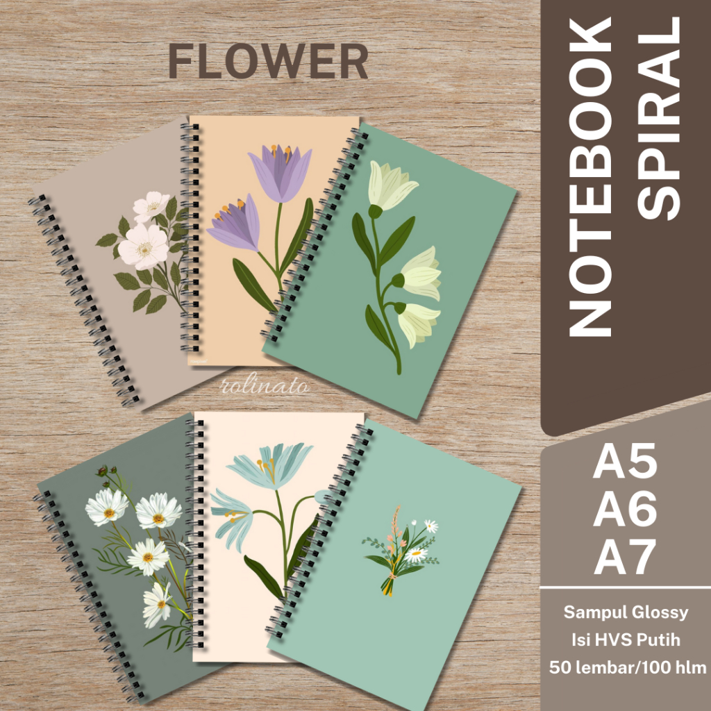 

Notebook Spiral FLOWER Series / Sketchbook Buku Tulis Spiral