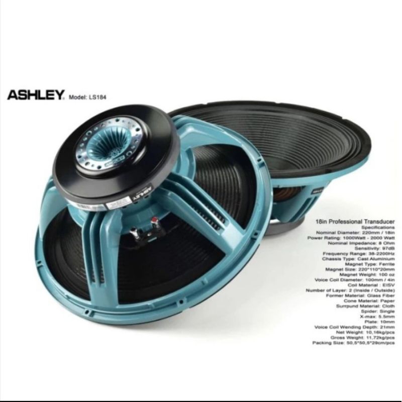 Speaker Komponen Ashley LS184 ls184 Original Speaker 18 Inch