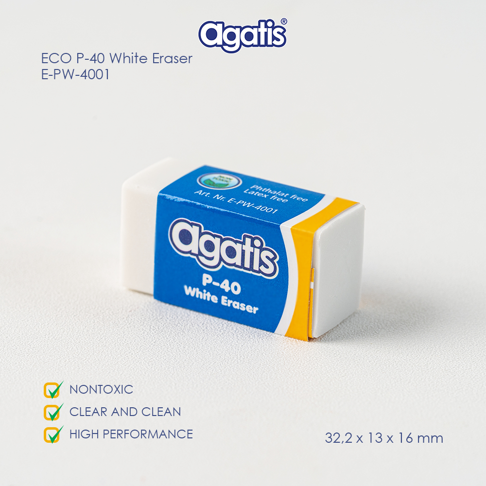 

Penghapus Pensil Agatis Eco P-40 Putih / Agatis Eco White Eraser P-40 (Satuan)